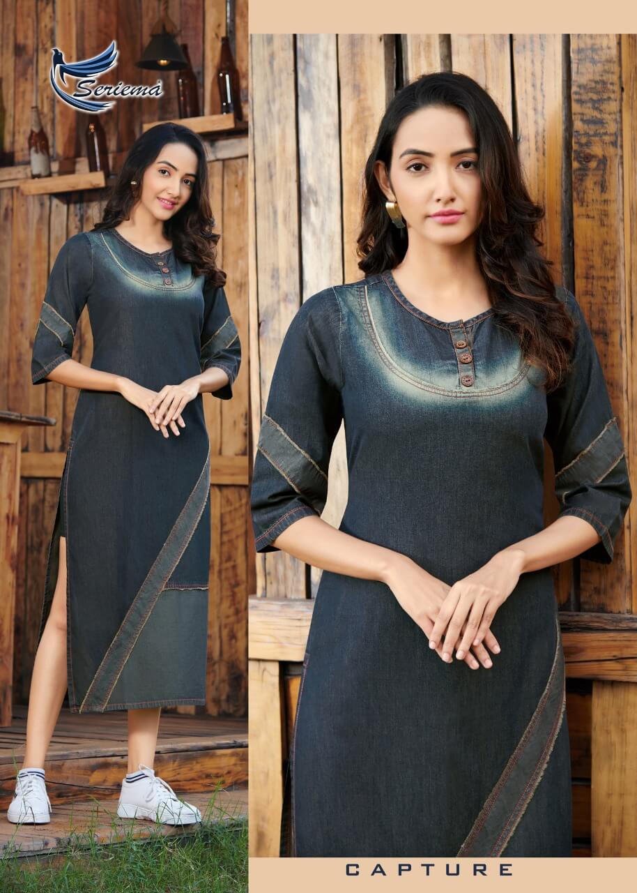 Seriema Kumb Capture vol 2 Denim Kurtis Collection in Wholesale, Buy Seriema Kumb Capture vol 2 Denim Kurtis Collection in Wholesale Rate Online From Vadodara, Gujarat.